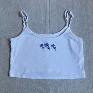 Hollister Cream Fitted Crop Camisole
